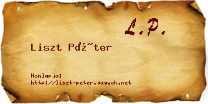 Liszt Péter névjegykártya