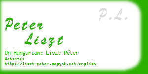 peter liszt business card